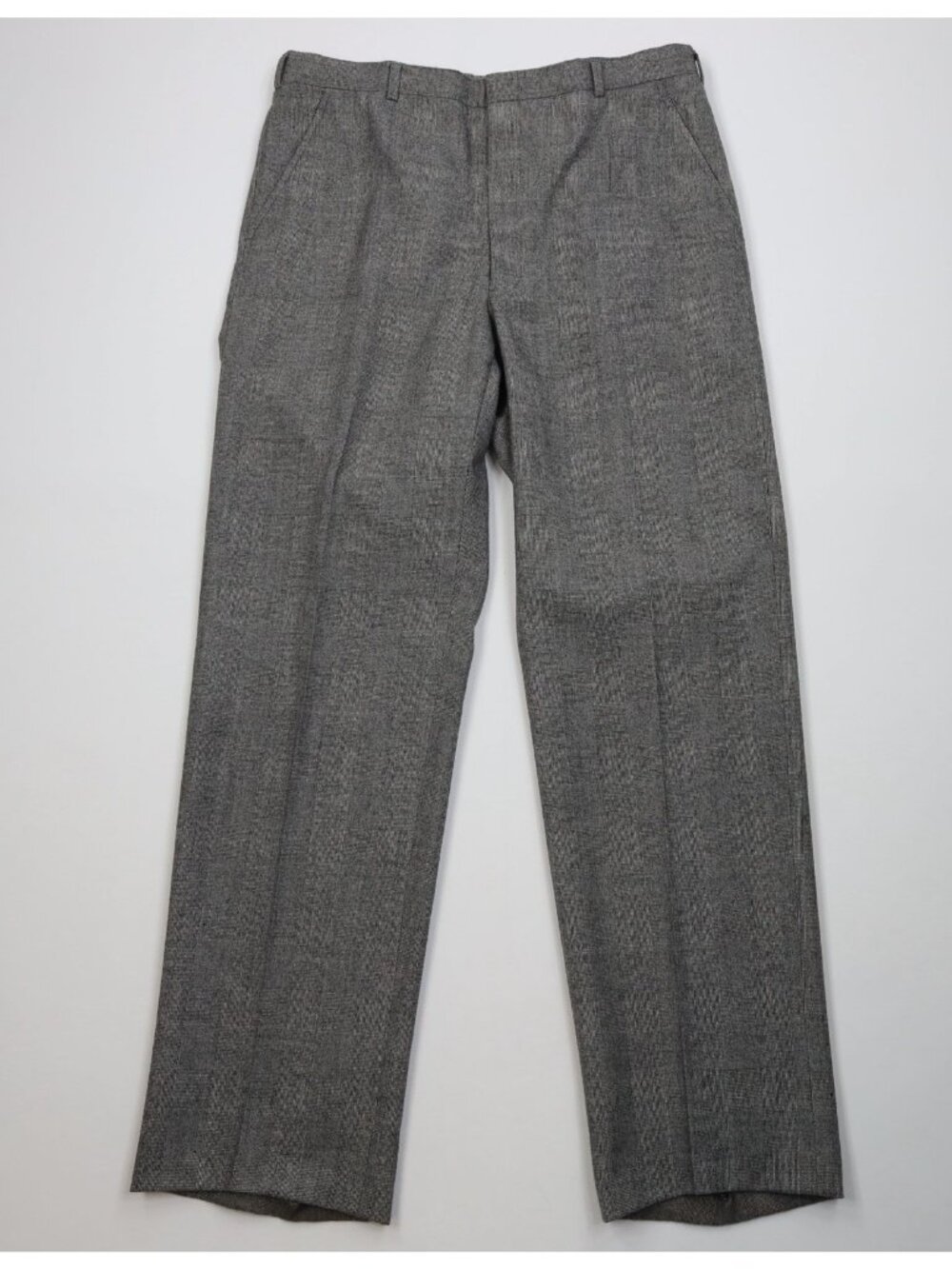 Vintage 70s Christian Dior Mens 34x34 Heavy Wool Knit Wide Leg Chino Pants Plaid - Picture 1 of 15
